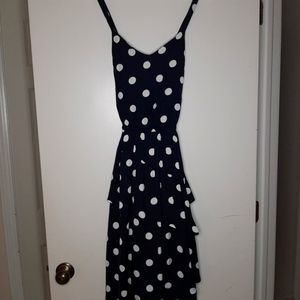 Polka-dot black and white dress